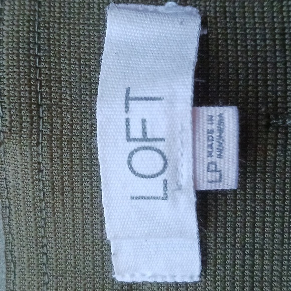 LOFT Front Seam Faux Suede High Waist Leggings In Olive Size Large Petite EUC - Picture 5 of 11